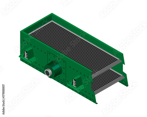Mechanical screening 3D. factory equipment.