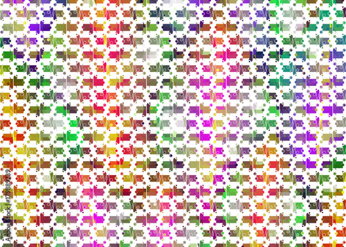 abstract pattern of geometric shapes with an iridescent color on a white background 