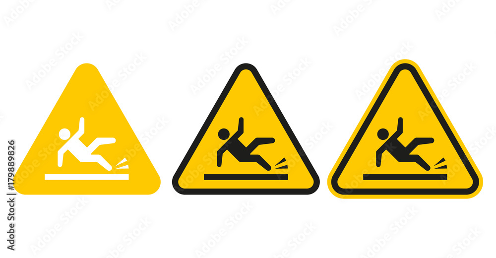 Set of wet floor signs. Vector Set of wet floor signs. Vector