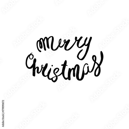 Merry Christmas lettering in vector