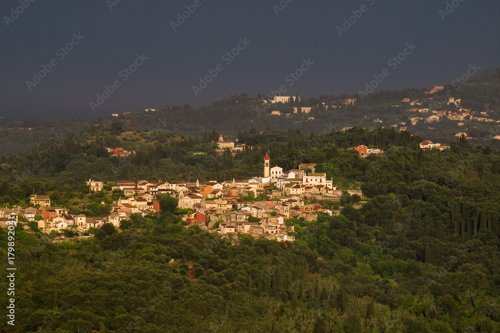 Obraz premium Small town at Corfu greece
