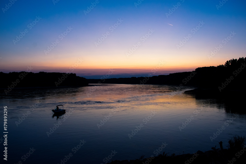 Sunset above the river Danube Sunset above the river Danube