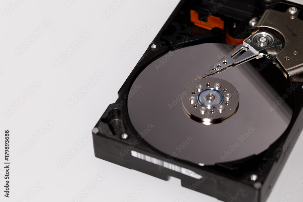 Harddrive disk, HDD, close-up, low focus Harddrive disk, HDD, close-up, low focus