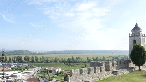 Panoramic over a castle garden in Portugal