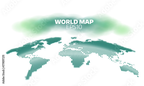 Abstract world map dot grid background. Vector hemispheres demonstration. geography atlas