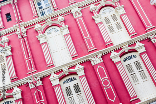 Photography Colonial Architecture Style Buildings in Singapore Chinatown