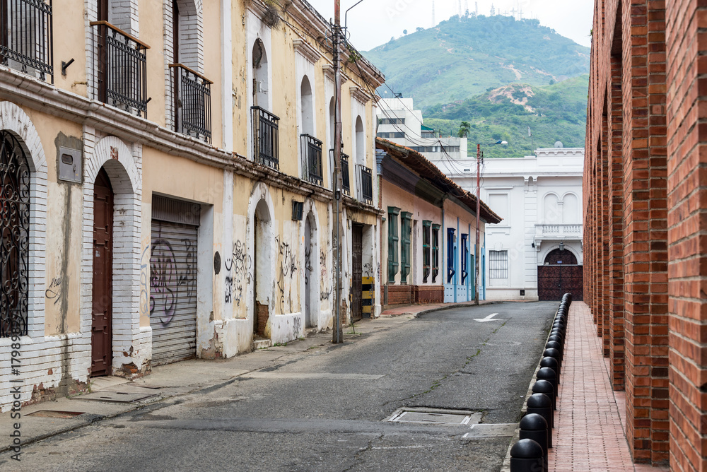 Empty Street View in Cali, Colombia