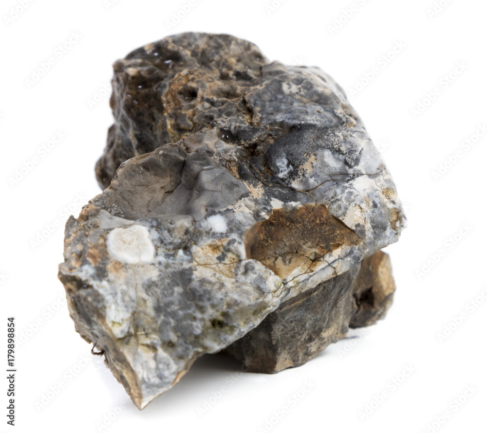 Natural mineral stone - black flint stone Natural mineral stone - black flint stone