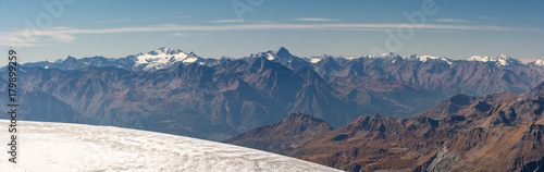 Beautiful Alps as seen from Klein Matterhorn in Switzerland
