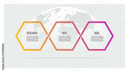 Business process. Timeline infographics with 3 options. Vector template.
