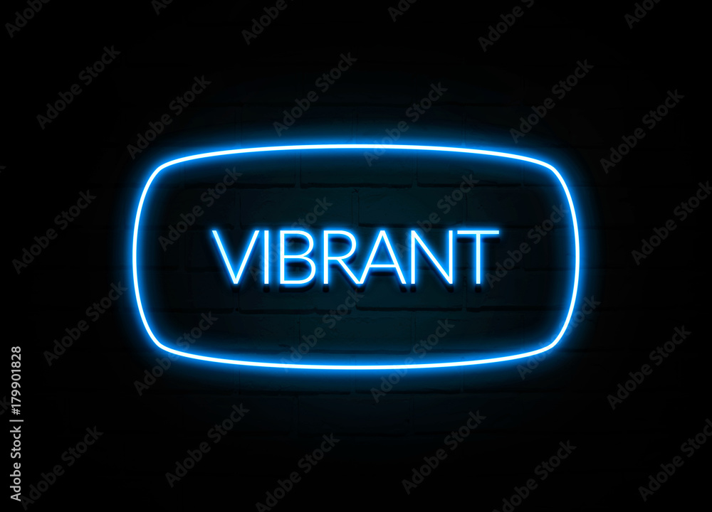 Vibrant - colorful Neon Sign on brickwall Vibrant - colorful Neon Sign on brickwall
