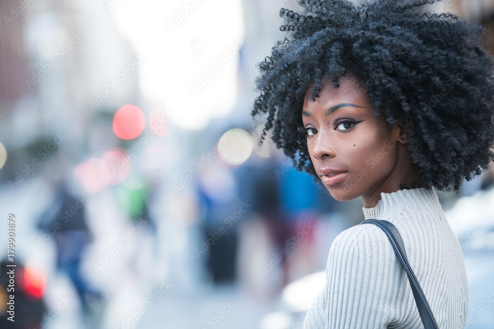 Beautiful woman in city Beautiful woman in city