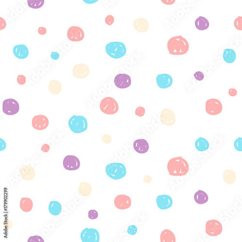 Hand drawn pastel seamless pattern for kids design.