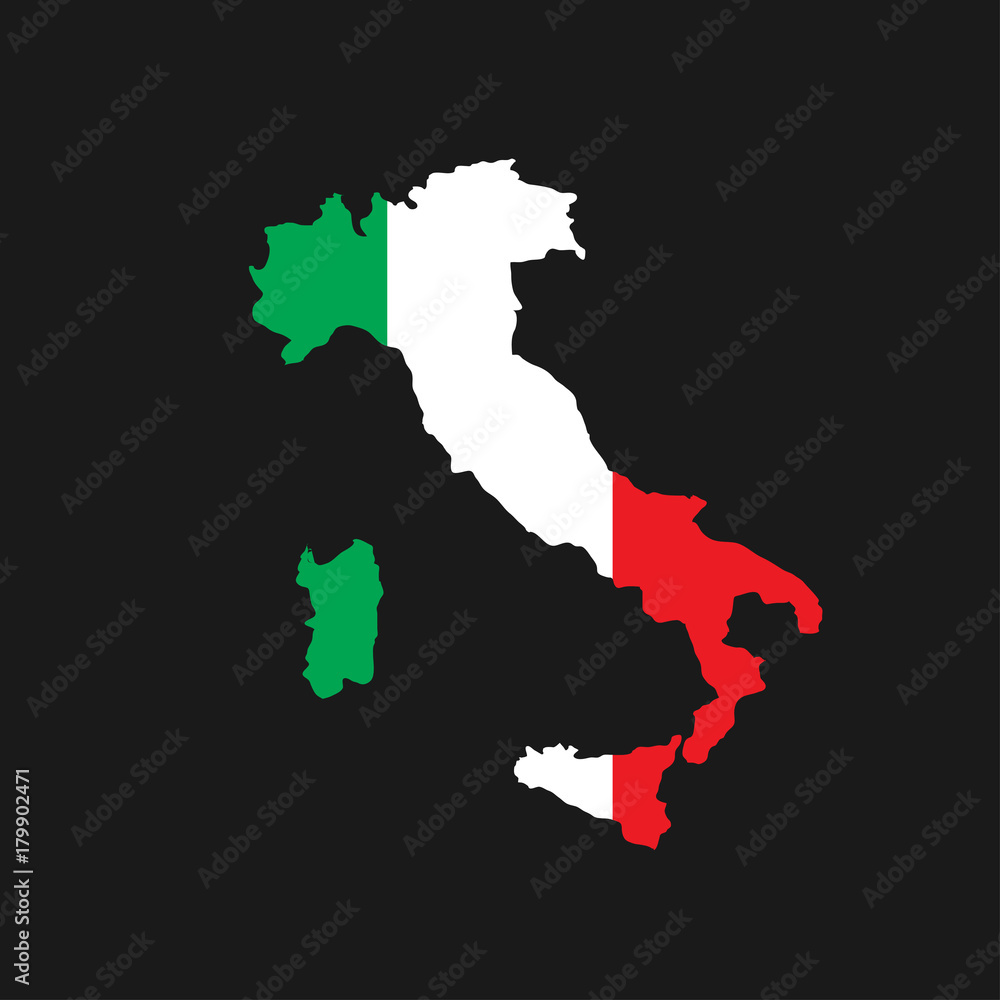 Italy map with flag inside, italy map vector, map vector Italy map with flag inside, italy map vector, map vector