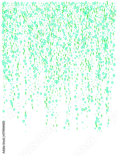 Cyber Monday Confetti. Computer Technology Background. Falling Down 1 and 0. Rain of 1 and 0. Electronic Devices, Gadgets, Internet Networking Technological Background. Cyber Monday Confetti in Green