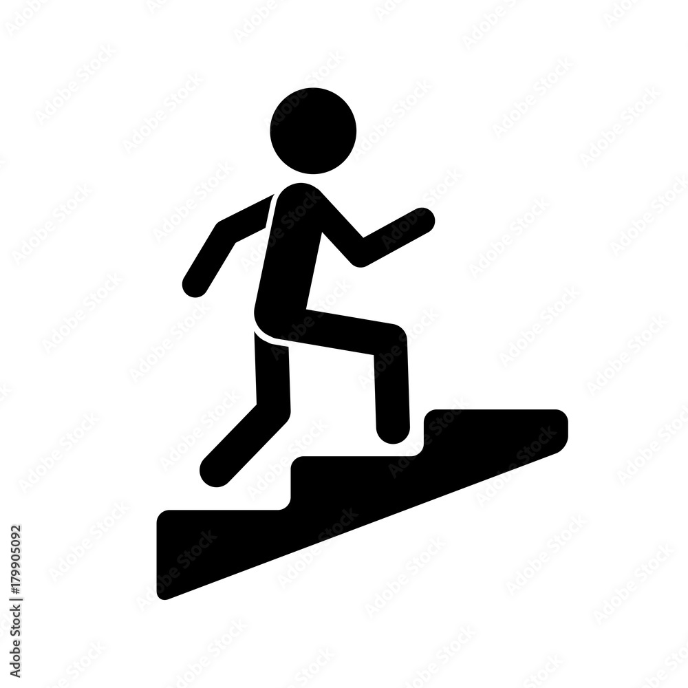 Upstairs vector icon. Career symbol