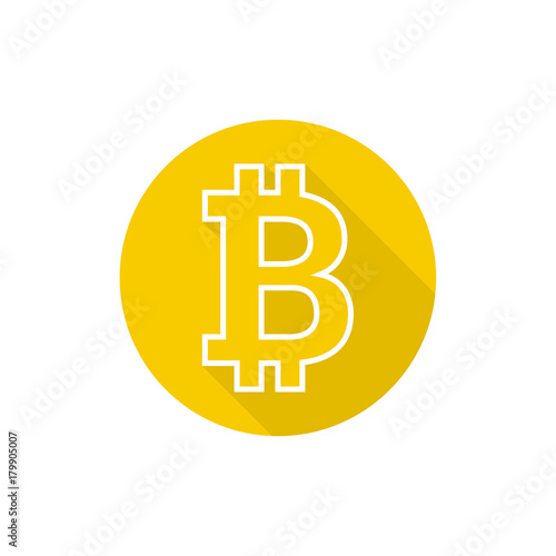 Crypto currency Bitcoin internet  virtual money.  Vector icon of the bitcoin digital cryptocurrency. Blockchain based secure.