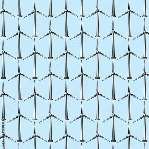 background pattern with wind turbines