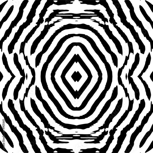 Radial waves with interference patterns  Black and white optical illusion style vector design