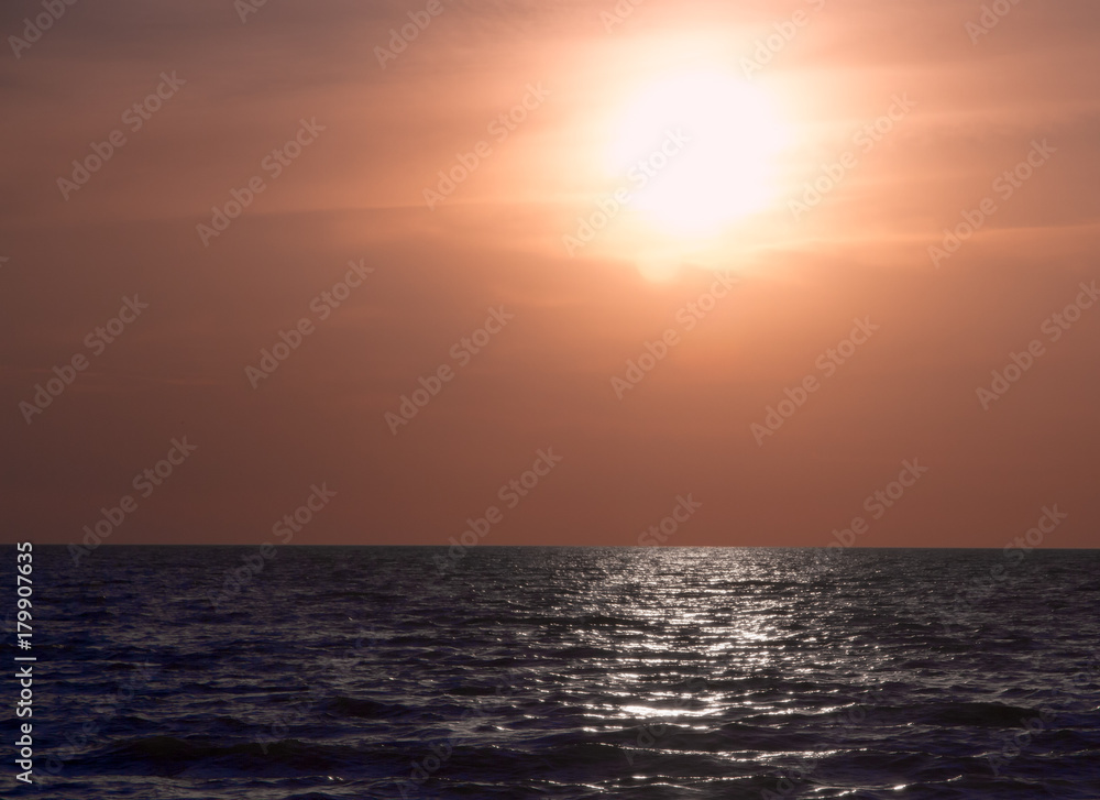 Sunset sea reflections