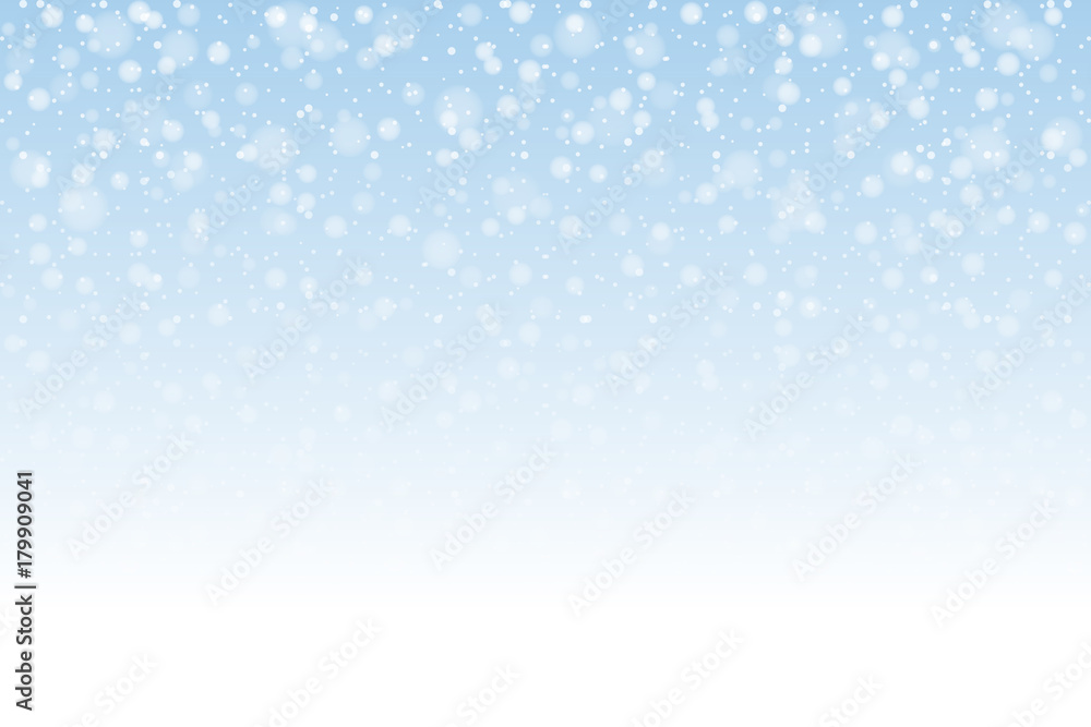 Christmas snow. Falling snowflakes on light background. Snowfall. Vector illustration, eps 10.