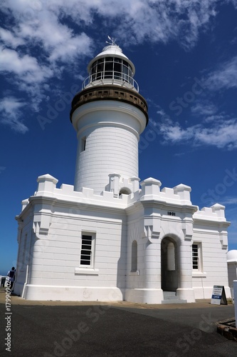 The white Cape Byron Light in New South Wales, Australia