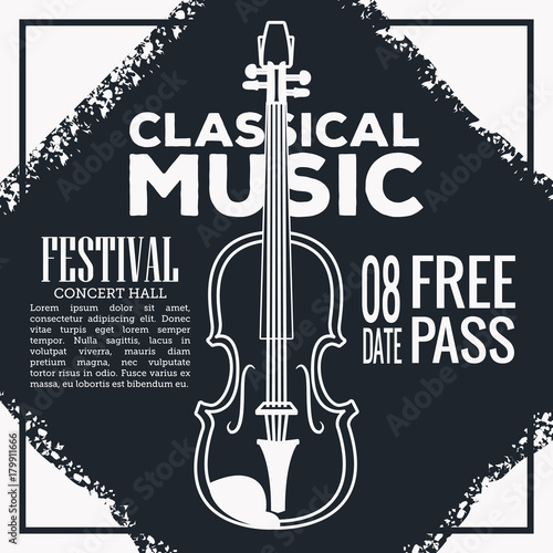 Classical music festival flyer icon vector illustration graphic design