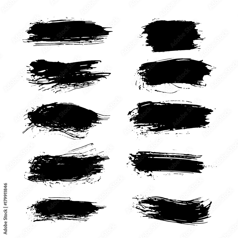 Collection black dirty design element. Grunge brush stroke, paint artistic set. Grunge texture collection Collection black dirty design element. Grunge brush stroke, paint artistic set. Grunge texture collection