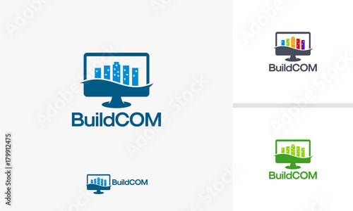 Build Computer logo template, Digital Architecture logo designs vector
