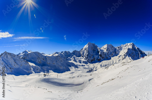 Snow in winter season, mountains. South Tirol, Solda in Italy. © Gorilla