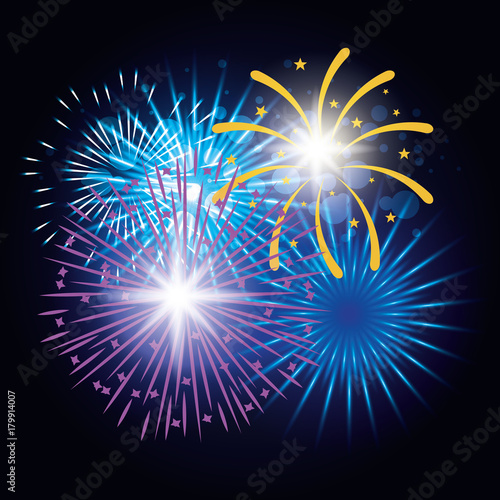 decorative fireworks explosions poster