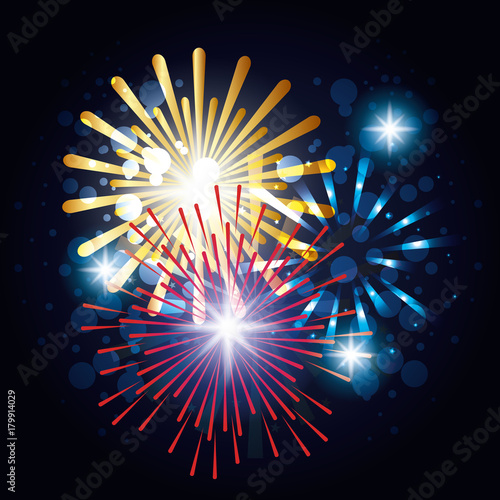 decorative fireworks explosions poster