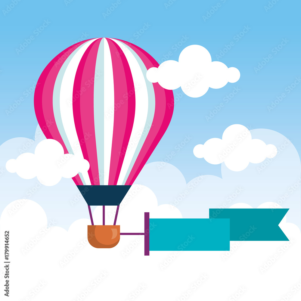 Fototapeta premium balloon air hot flying in the sky