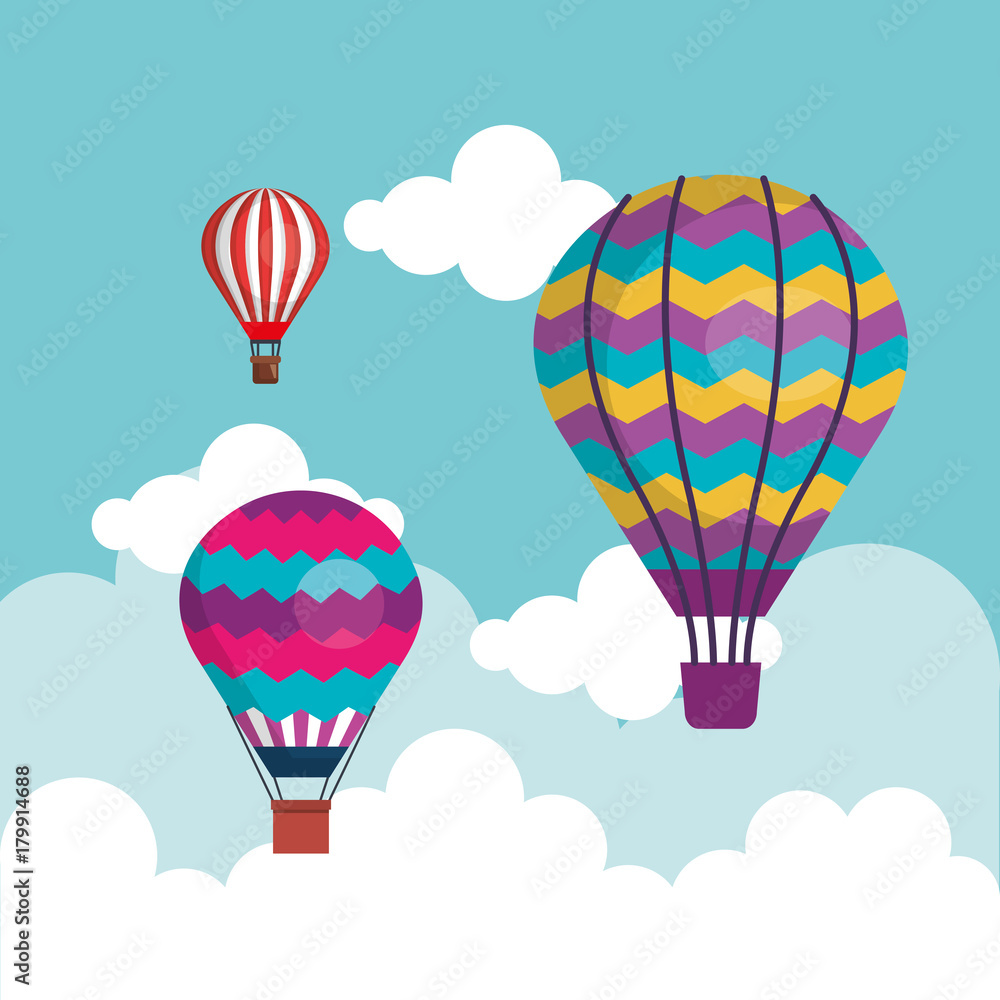 Naklejka balloons air hot flying