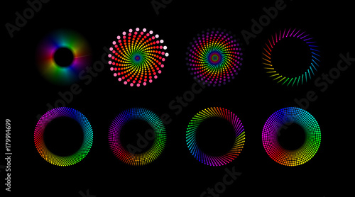 Vector Iridescent Phyllotaxis Rings  - Generative Art  
