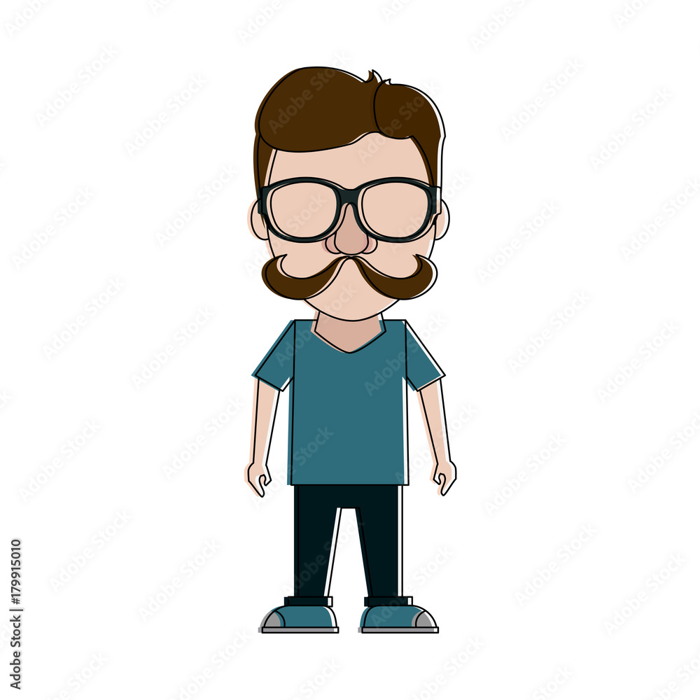 Hipster man cartoon icon vector illustration graphic design Hipster man cartoon icon vector illustration graphic design