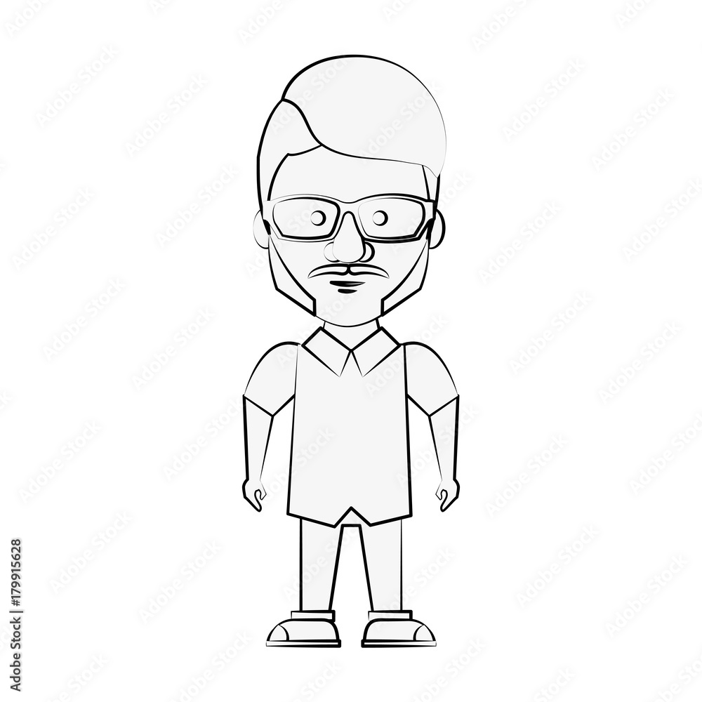 Hipster man cartoon icon vector illustration graphic design Hipster man cartoon icon vector illustration graphic design