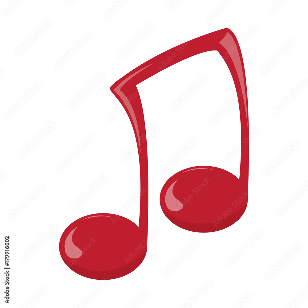 Isolated musical note, Eighth note, Vector illustration Isolated musical note, Eighth note, Vector illustration