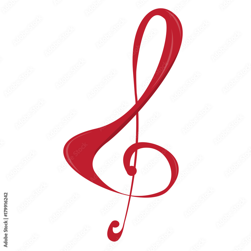 Isolated musical note, Treble clef, Vector illustration Isolated musical note, Treble clef, Vector illustration