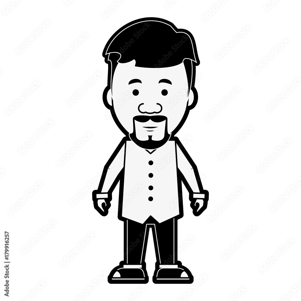 Hipster man cartoon icon vector illustration graphic design