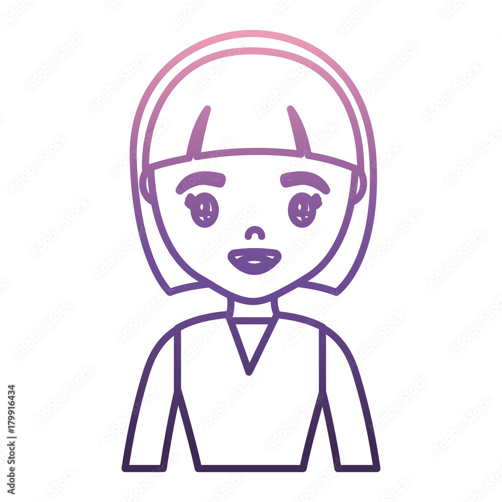 cartoon woman Icon over white background vector illustration
