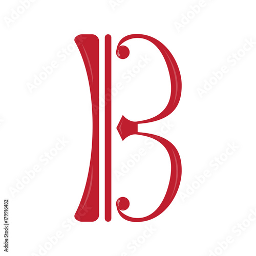 Isolated musical note, Alto and tenor clef, Vector illustration