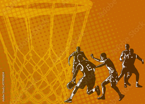 basketball abstract background - vector