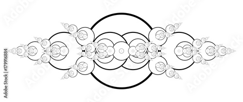 Flat Vector Computer Generated  Annular Fractal - Generative Art  