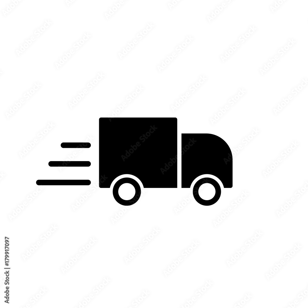 delivery, truck, lorry, shipment, icon simple black on white bac