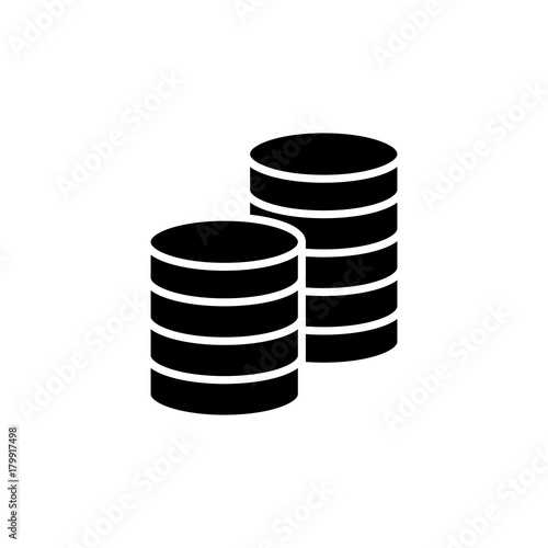 coins pile simple black icon