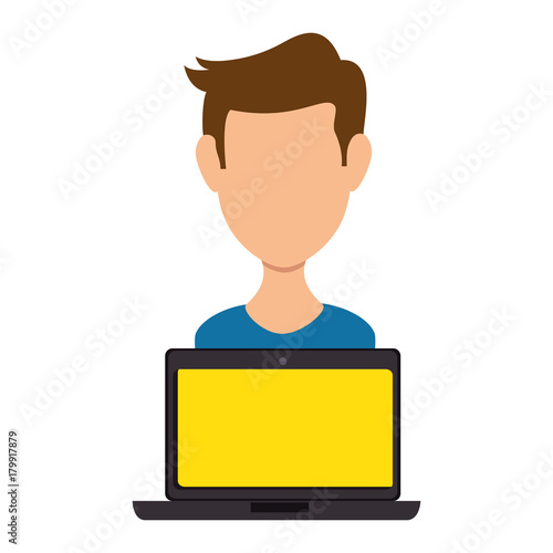 laptop computer with user