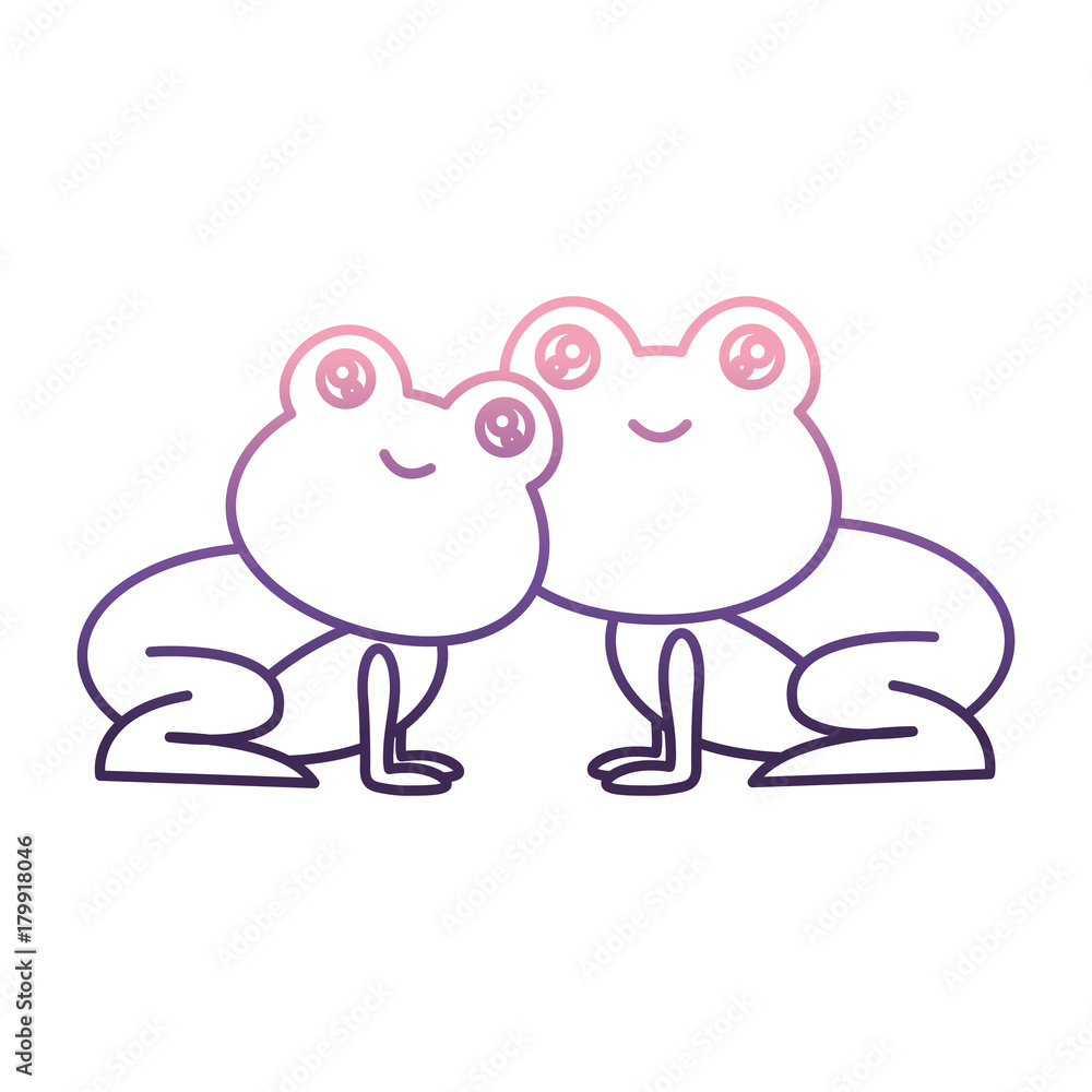cute couple of frogs icon over white background vector illustration cute couple of frogs icon over white background vector illustration