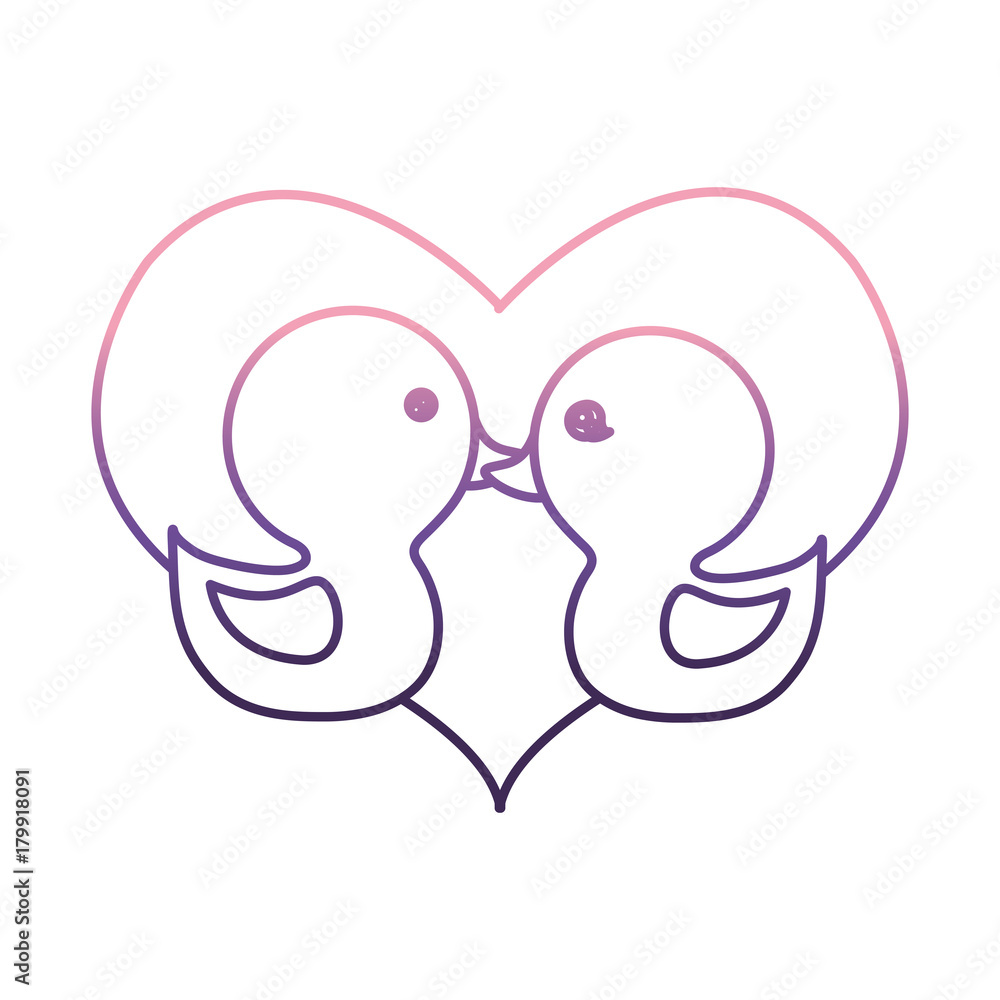 heart with cute ducks icon over white background vector illustration heart with cute ducks icon over white background vector illustration