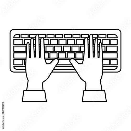 hands human with keyboard